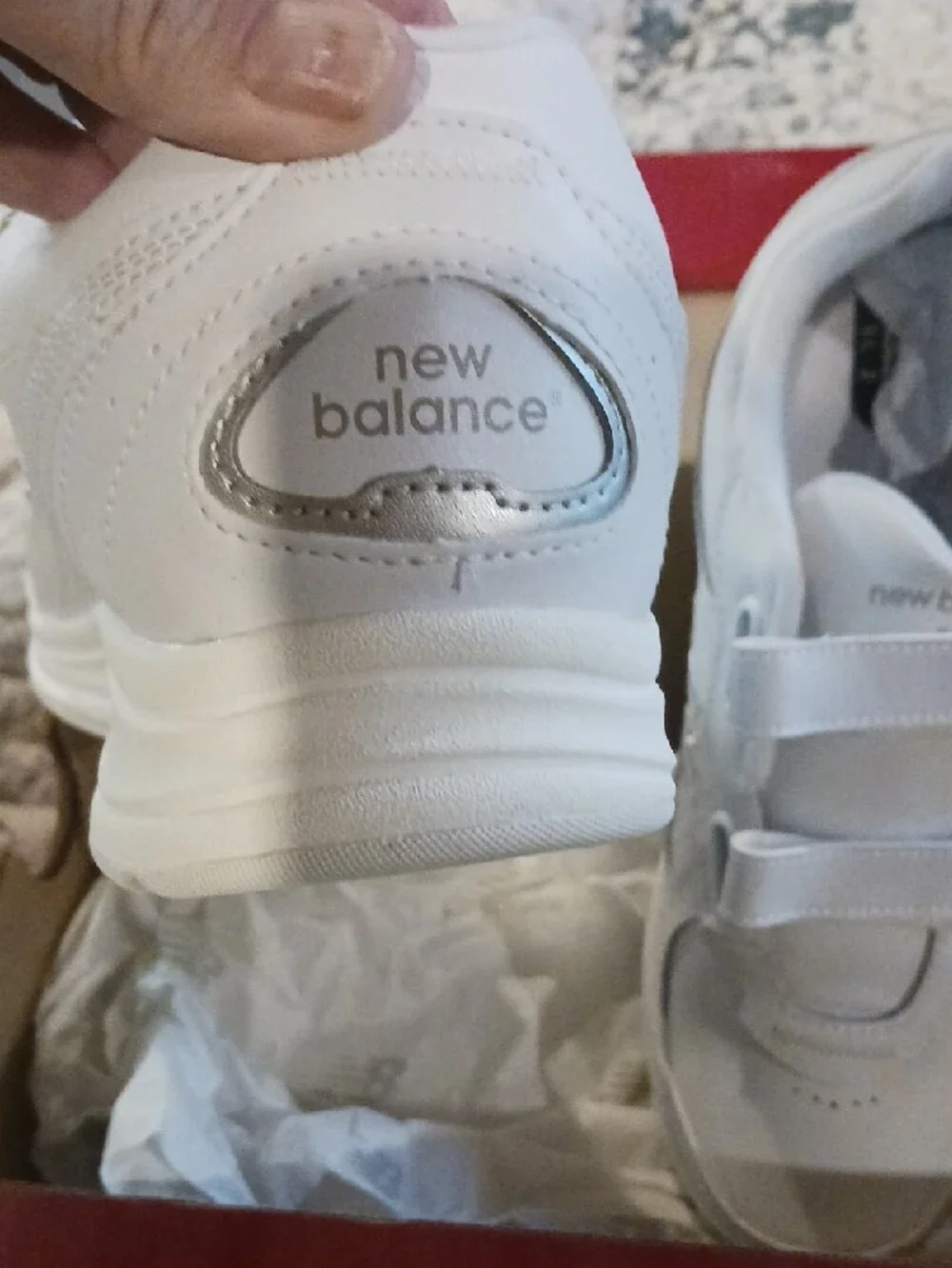 New Balance Kids White Velcro 577 Sneakers